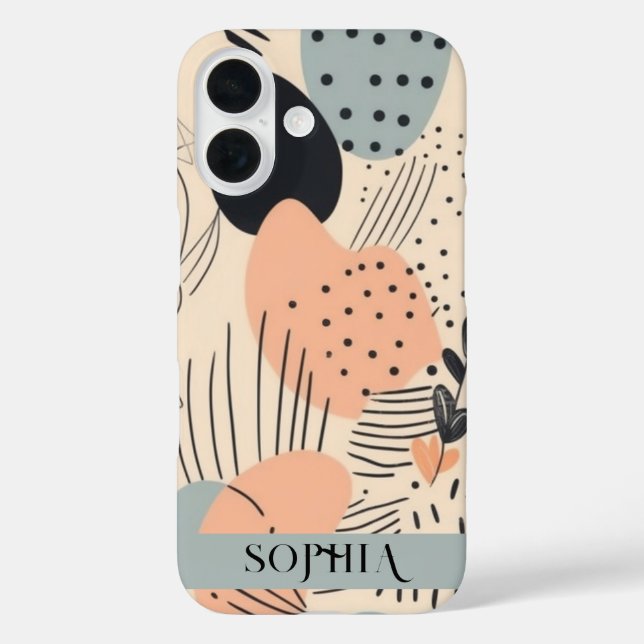 Boho Green Peach Personalised Case-Mate iPhone Case (Back)