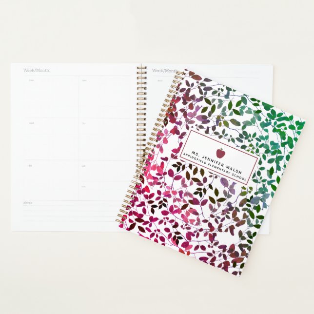 Boho Greenery Apple Teacher Planner (Display)