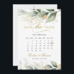 Boho greenery eucalyptus and gold leaves wedding s save the date<br><div class="desc">Boho greenery eucalyptus and gold leaves wedding Save the Date,  Contact me for matching items or for customisation,  Blush Roses ©</div>
