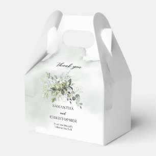 Boho greenery eucalyptus foliage gold frame favour box