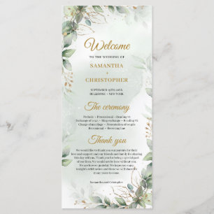 Boho greenery eucalyptus foliage gold frame program