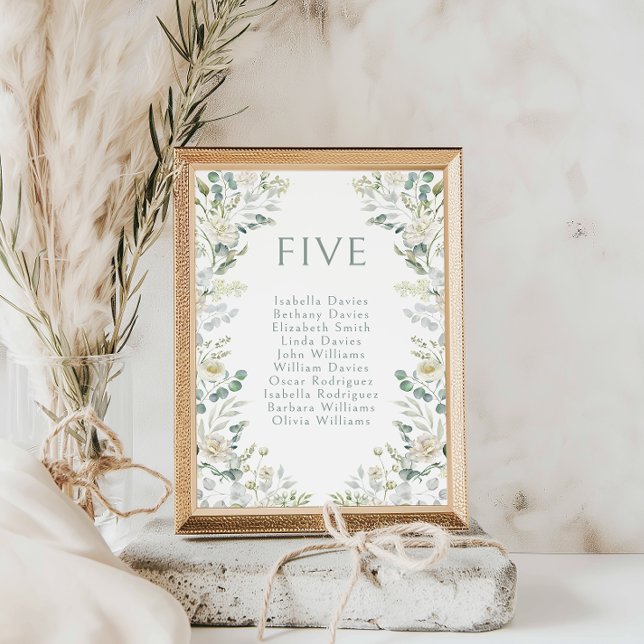 Boho Greenery Eucalyptus Wedding Table Numbers (Creator Uploaded)