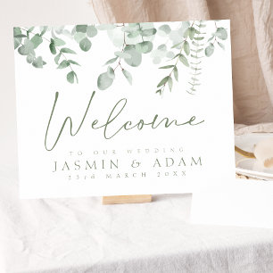 Boho Greenery Eucalyptus Wedding Welcome Sign