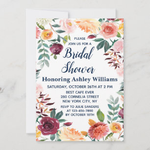 Boho Greenery Fall in Love Floral Bridal Shower  Invitation