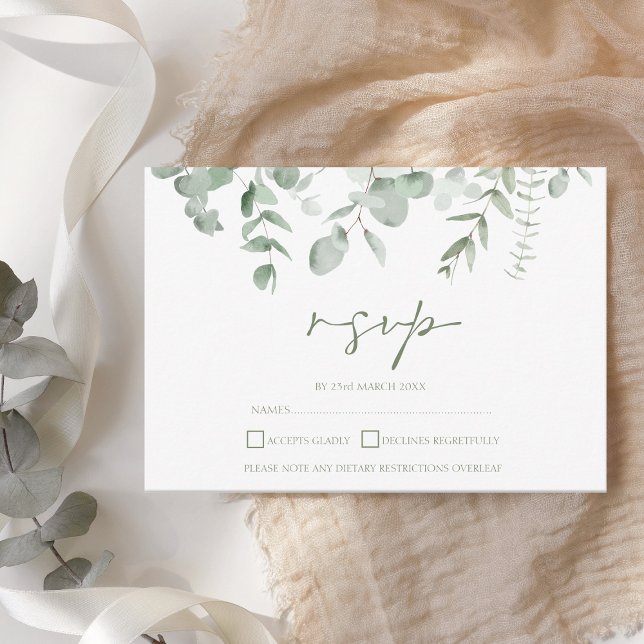 Boho Greenery Foliage Eucalyptus Wedding RSVP (Creator Uploaded)