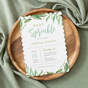 Boho Greenery Gender Neutral Baby Sprinkle Invitation