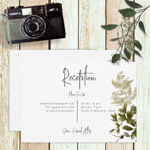 Boho Greenery Modern Floral Reception Wedding Enclosure Card