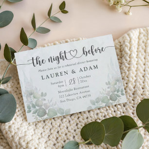 Boho Greenery Rehearsal Dinner Wedding Invitation