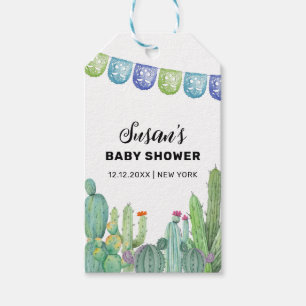 Boho Greenery Taco Fiesta Cactus Baby Shower  Gift Tags