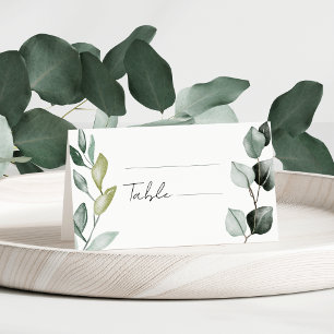 Boho Greenery Watercolor Eucalyptus Wedding Place Card