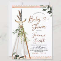 Boho Greneery Animal Skull Teepee Baby Shower