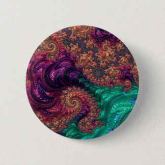 Boho Groovy Colourful Jewel Tone Abstract Fractal 6 Cm Round Badge