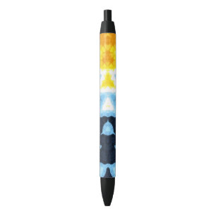 Boho Groovy Geometric Abstract AroAce Pride Flag Black Ink Pen