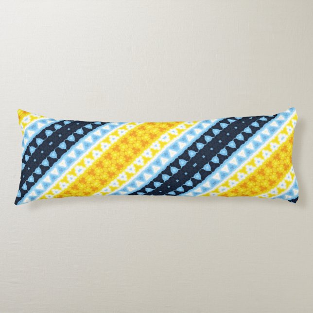 Boho Groovy Geometric Abstract AroAce Pride Flag Body Cushion (Front)