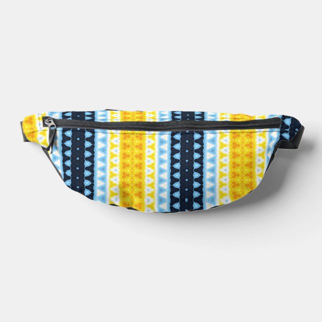 Boho Groovy Geometric Abstract AroAce Pride Flag Bum Bags (Lay Down)