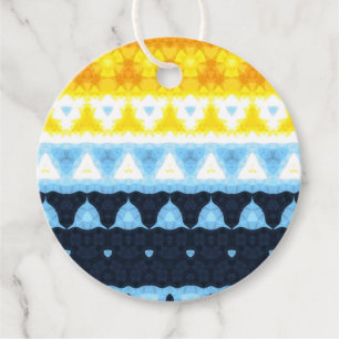 Boho Groovy Geometric Abstract AroAce Pride Flag Favour Tags
