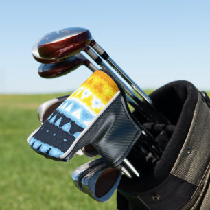 Boho Groovy Geometric Abstract AroAce Pride Flag Golf Head Cover