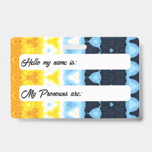 Boho Groovy Geometric Abstract AroAce Pride Flag ID Badge