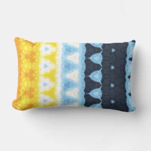 Boho Groovy Geometric Abstract AroAce Pride Flag Lumbar Cushion