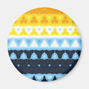 Boho Groovy Geometric Abstract AroAce Pride Flag Magnet