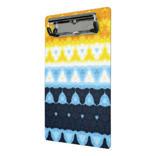 Boho Groovy Geometric Abstract AroAce Pride Flag Mini Clipboard