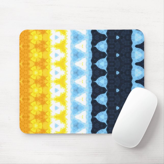 Boho Groovy Geometric Abstract AroAce Pride Flag Mouse Pad (With Mouse)