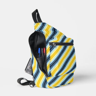 Boho Groovy Geometric Abstract AroAce Pride Flag Sling Bag