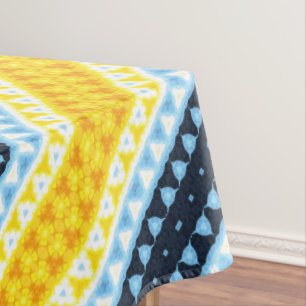 Boho Groovy Geometric Abstract AroAce Pride Flag Tablecloth