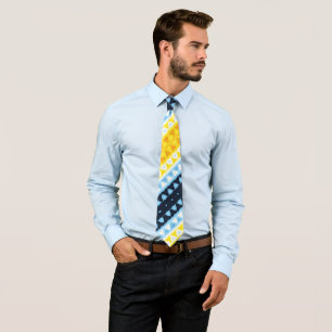 Boho Groovy Geometric Abstract AroAce Pride Flag Tie