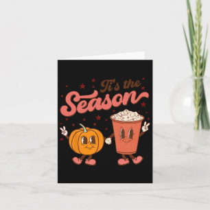 Boho Groovy Tis The Season Cute Pumpkin Spice Fall Card