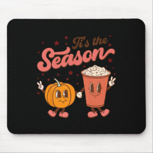 Boho Groovy Tis The Season Cute Pumpkin Spice Fall Mouse Pad