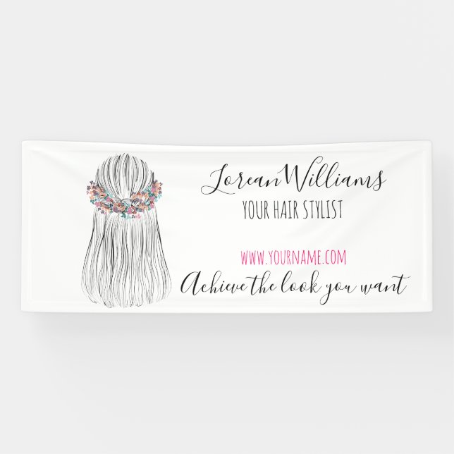  Boho Hair Stylist Flower Crown Wedding Hairstyle Banner (Horizontal)