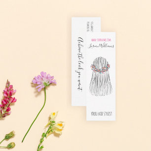 Boho Hair Stylist Flower Crown Wedding Hairstyle Mini Business Card