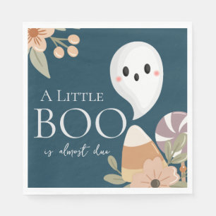 Boho Halloween Baby Shower Little Boo Ghost Teal Napkin