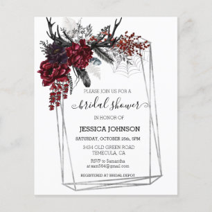 Boho Halloween Floral Bridal Shower Watercolor