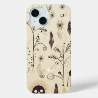 Boho Halloween Masks & Botanical Swirls Pattern