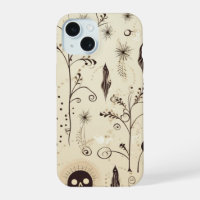 Boho Halloween Masks & Botanical Swirls Pattern