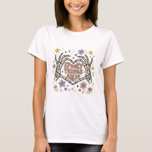 Boho Halloween Skeleton Hand T-Shirt