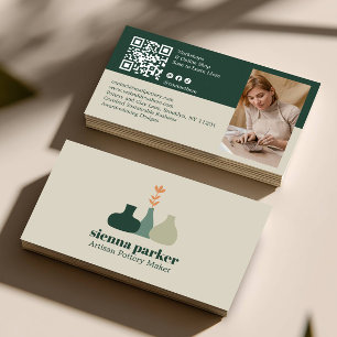 BOHO HANDMADE POTTERY CERAMIC QR CODE PHOTO BUSINESS CARD