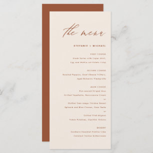 Boho Handwritten Calligraphy Terracotta Wedding Menu