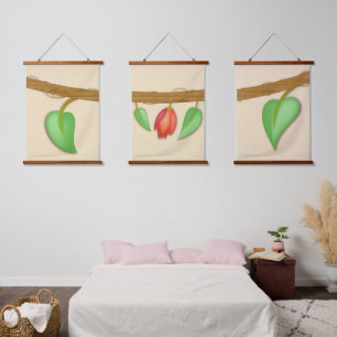 Boho Hanging Floral Set Continuous Branch Tapestry