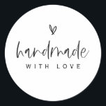 Boho Heart Handmade With Love Minimal Sticker E100<br><div class="desc">Our handmade with love stickers are perfect for all your handmade gifts and goodies. This item is part of our Emery wedding invitation suite E100,  please visit our store to view the collection of coordinating items.</div>