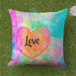Boho Heart Love Collage Cushion