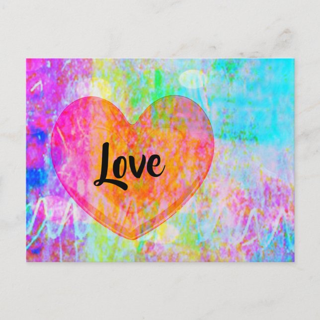 Boho Heart Love Postcard (Front)