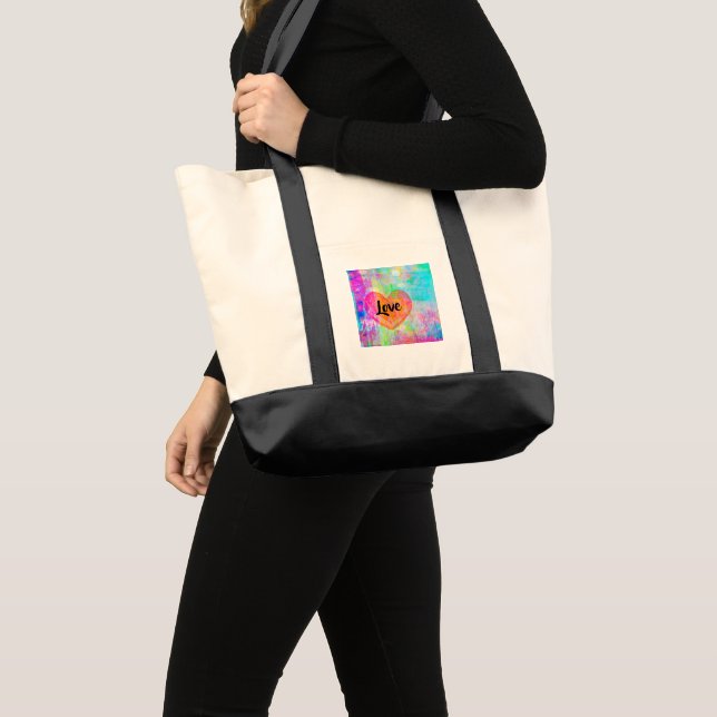 Boho Heart Love Tote Bag (Front (Product))