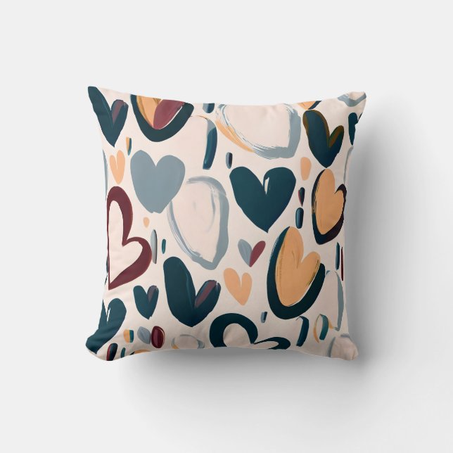 Boho Heart Pattern  Cushion (Front)