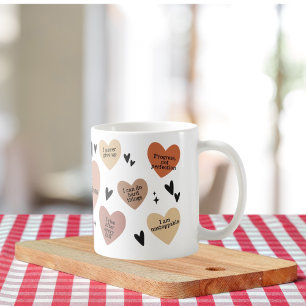 Boho Heart Quote, Positive Empowerment Care Gift Coffee Mug