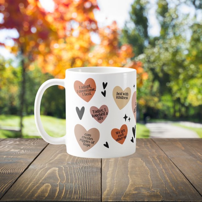 Boho Heart RN Gift, Nurse Affirmation Art Coffee Mug (Creator Uploaded)