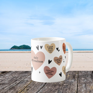 Boho Heart Teacher Gift Affirmation and Gratitude Coffee Mug