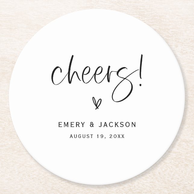 Boho Heart Wedding Coaster Baby Bridal Shower E100 (Front)